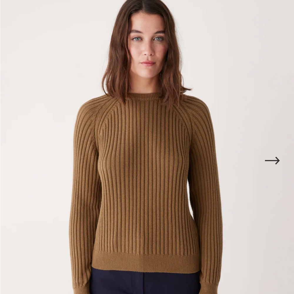 Frank & Oak Ribbed Crewneck Sweater in Brown